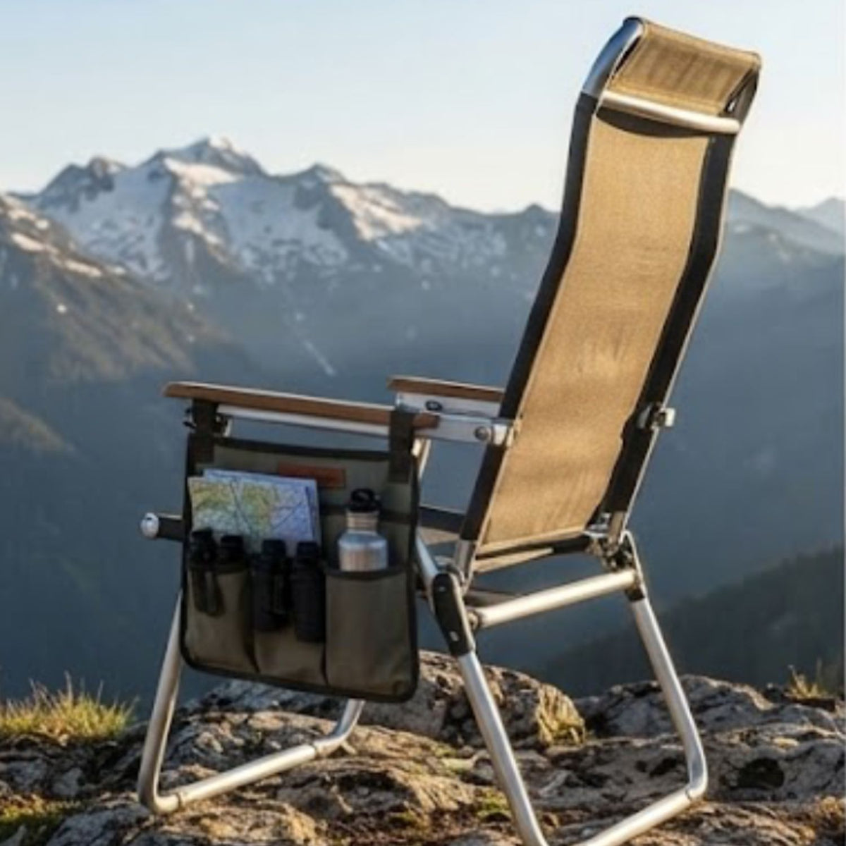 Kanvas Çok Cepli Outdoor Organizer, Deri Detaylı